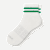 Vintage Stripes Quarter Socks - Soft White / Jungle L [9006] 