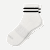 Vintage Stripes Quarter Socks - Soft White / Black L [9006]  