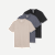 Men's Pima Cotton Slim Crew Neck T-Shirt 3-Pack - Dark Taupe Mix L