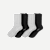 Women's Ruffle Rib Half Calf Sock 4-Pack - Black Grey Mix