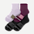 Women's Merino Wool Blend Quarter Sock 4-Pack - Wine Purple Black Mix L