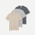 Men's Pima Cotton Pocket Crew Neck T-Shirt 3-Pack - Smoke Taupe Grey Mix L