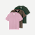 Women's Pima Cotton Crew Neck T-Shirt 3-Pack - Mauve Stripe Mix L