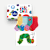 Junior Eric Carle Lightweight Calf Sock 4-Pack Gift Box & Book - Eric Carle Mix