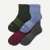 Men's Solids Quarter Socks - blue steel mix L [9856]