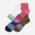 Women’s Lightweight Stripe Quarter Sock 4-Pack - Bold Pink Olive Mix L [8321]