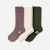 Merino Cashmere Blend Calf Socks - Olive Purple Mix L [8155]