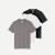 Men's Pima Cotton V-Neck T-Shirt 3-Pack - Boulder White Black Mix L