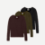 Women's merino wool crew long sleeve olive green mix
