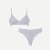 Women's No Show Plunge Bralette + Thong - Nimbus Grey L