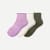 Women's Merino Wool Blend Roll Top Gripper House Sock 3-Pack - Lilac Olive Mix