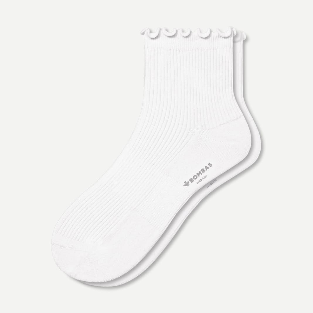 Women's Frilly Rib Quarter Socks