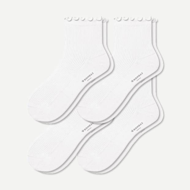 Women's Ruffle Rib Quarter Sock 4-Pack
