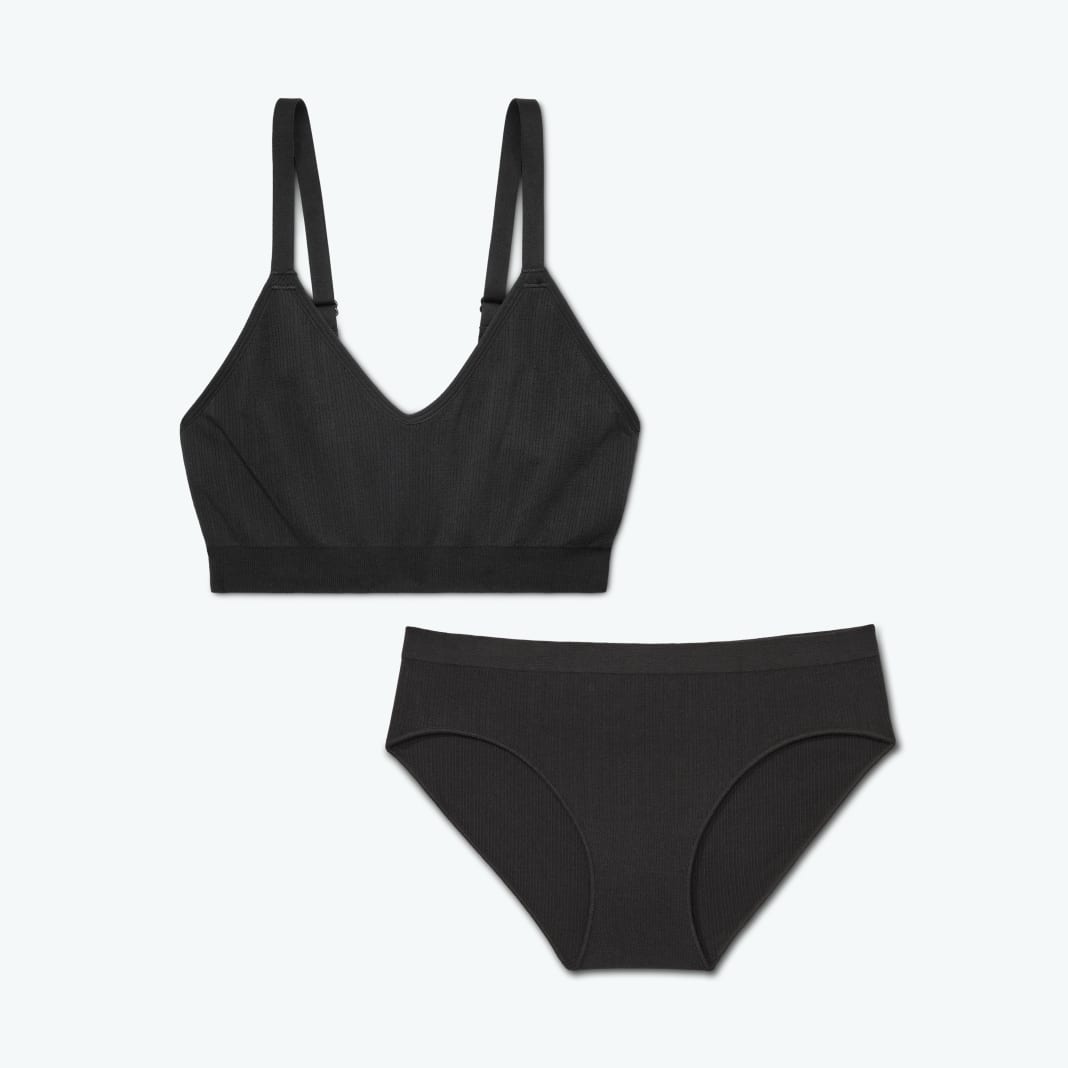 Women's Ribbed Seamless Bralette + Hipster