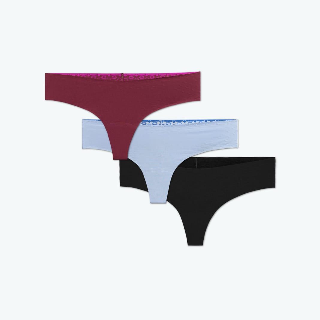 Women's Active No Show Thong 3-Pack
