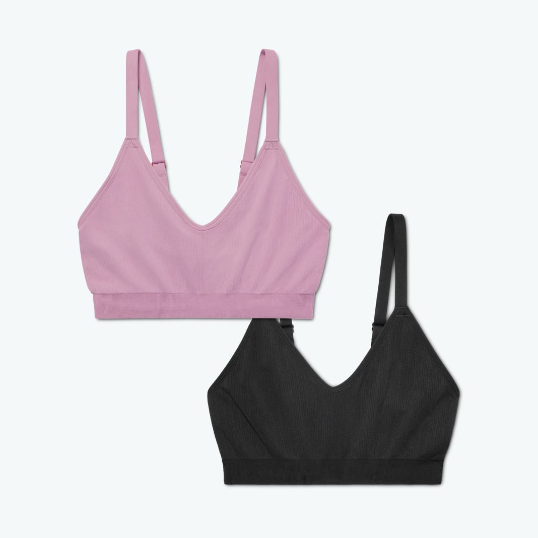 Women's Ribbed Seamless Bralette 2-Pack