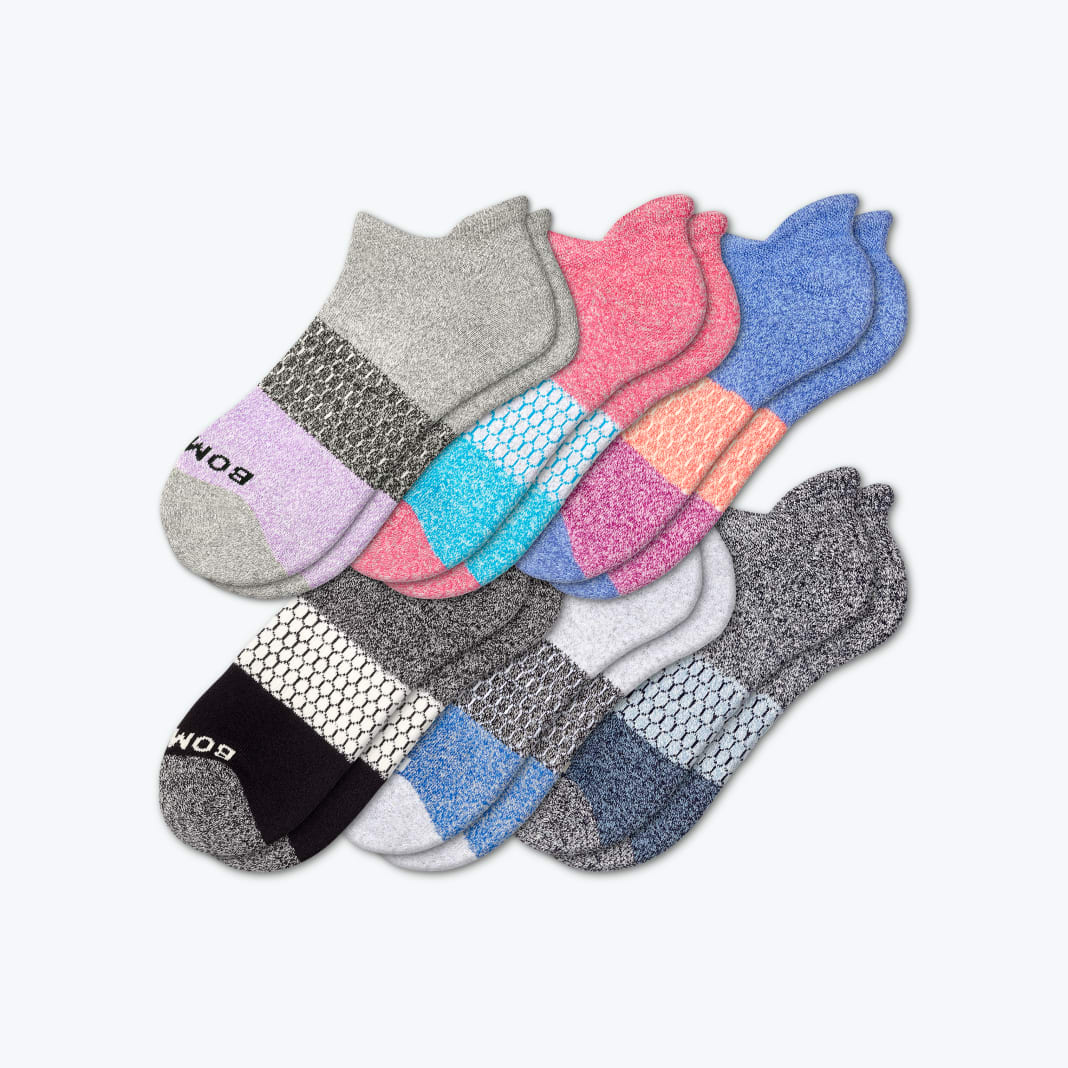 Women's Tri-Block Marl Ankle Sock 6-Pack