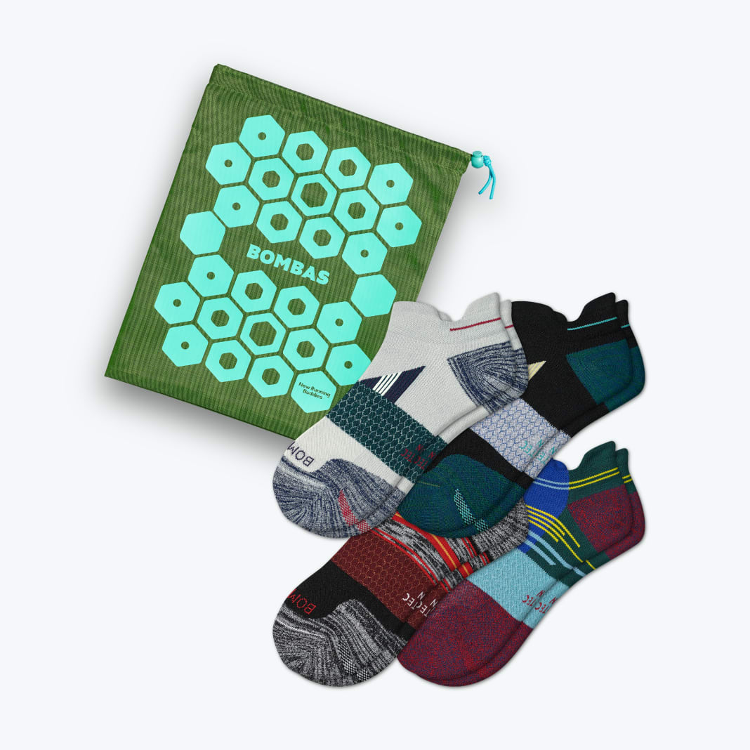 Bombas Men's Running Ankle Sock 4-Pack Gift Bag