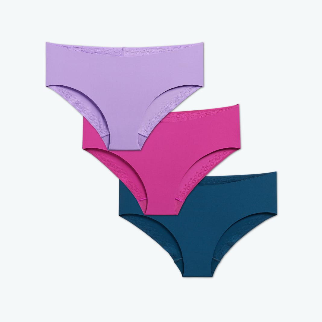Bombas Women's Ribbed Seamless Bralette + Bikini Underwear - Wheat