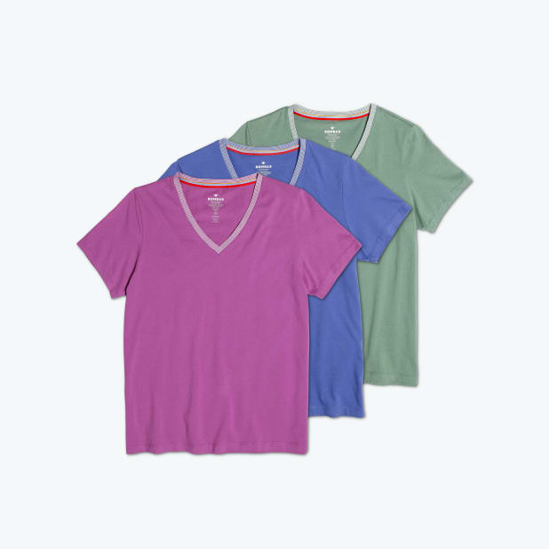 Women's Pima Cotton V-Neck T-Shirt 3-Pack