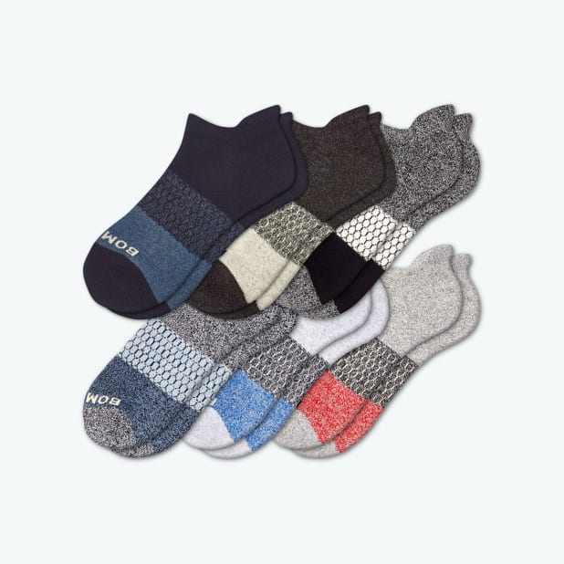 Men's Tri-Block Marl Ankle Sock 6-Pack