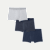 Men's Cotton Modal Blend Trunk 3-Pack - Grey Navy Stripe Mix