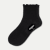 Women's Frilly Rib Quarter Socks - Black L [8562]