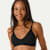 Women's Ribbed Seamless Triangle Bralette - Black WO1 [7665]