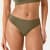 Women's Ribbed Seamless Scoop Bralette + Thong - Green Olive - WO1 [7714]