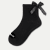Women's Lightweight Bow Quarter Sock - Black L [8741]