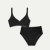 Women’s No Show Plunge Bralette + Hipster - Black