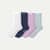 Youth Textured Bow Calf Sock 4-Pack - White Navy Mix L [8461]