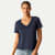 Pima Cotton V-Neck T-Shirt - Midnight Navy WO1 [8738]