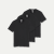 Men's Pima Cotton Slim Crew Neck T-Shirt 3-Pack - All Black L