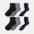 Men's Modern Rib Quarter Sock 8-Pack - White Black Mix L