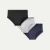 Men's Cotton Modal Blend Flyless Brief 3-Pack - Grey Navy Mix