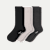 Women's Merino Cashmere Blend Rib Calf Sock 3-Pack - Neutral Mix L