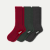 Men's Merino Cashmere Blend Calf Sock 3-Pack - Balsam Red Mix L