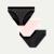 Women's Seamless Bikini 3-Pack - Black Stripe Mix L