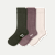 Men's Merino Cashmere Blend Rib Calf Sock 3-Pack - Olive Sandalwood Mix L