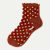 Ruffle Rib Quarter Socks - Brown Polka Dot L [11328]