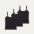 Women's Built-In Bra Seamless Cami 3-Pack - Black L