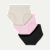 Women's Super Soft High Rise Brief 3-Pack - Pink Heather Black Mix L