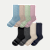 Women's Merino Wool Blend Calf Sock 8-Pack - Aqua Peony Mix L