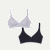 Women's No Show Plunge Bralette 2-Pack - Nimbus Grey x Black L