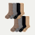 Women's Merino Modern Rib Calf Sock 8-Pack - Grey Taupe Mix L