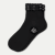 Ruffle Rib Quarter Socks - black L [10046]