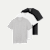 Men's Pima Cotton Crew Neck T-Shirt 3-Pack - Black White Grey Mix L