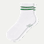 Women's Ruffle Rib Quarter Socks - white stripe L [9185]
