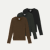 Women's Merino Wool Blend Crew Neck Long Sleeve T-Shirt 3-Pack - Elm Canteen Black Mix L